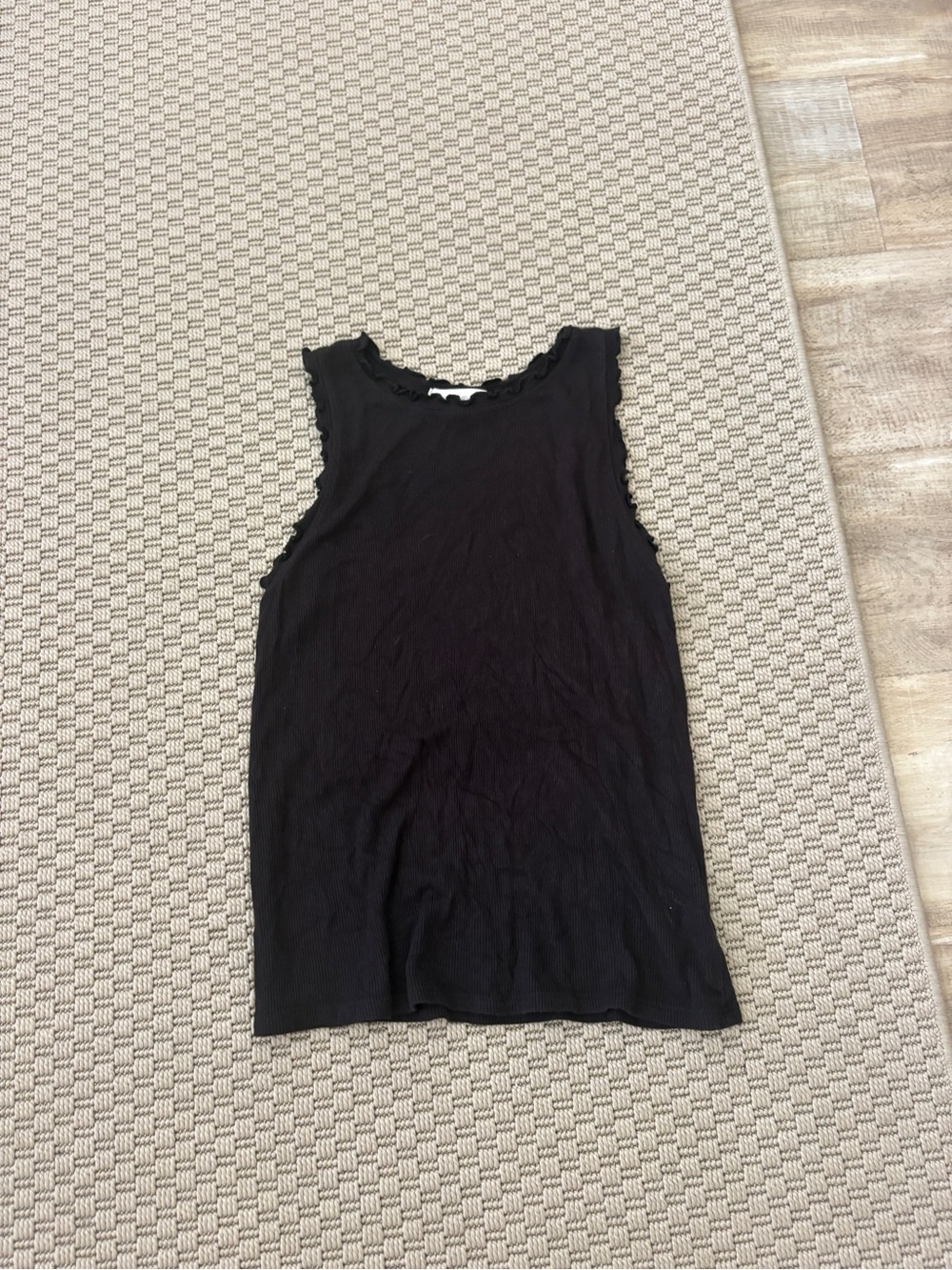 Treasure & Bond Black Ribbed Sleeveless Tank